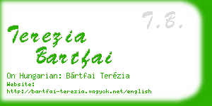 terezia bartfai business card