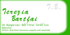 terezia bartfai business card